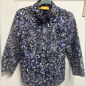 St. John Purple and Black Patterned Jacket